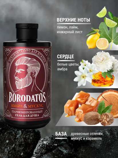 Гель для душа мужской парфюмированный «Амбра и мускус»