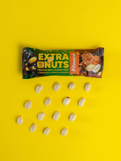 Батончик глазированный со вкусом арахиса и карамели «Extra Nuts»