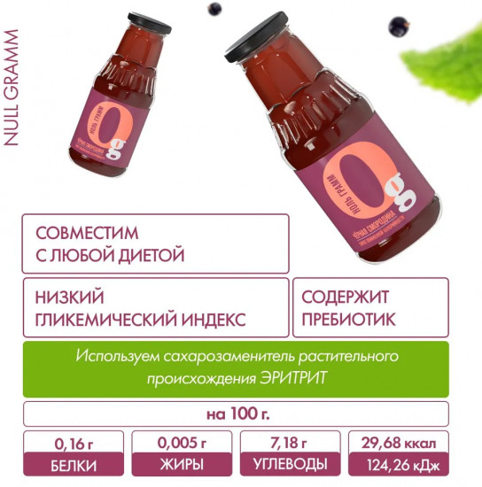Сироп с пребиотиком низкокалорийный «Чёрная смородина»