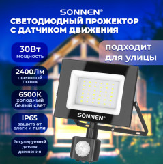 Прожектор светодиодный с датчиком движения - Фото 1