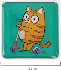 Магниты квадратные стеклянные «Кот-энтузиаст» - Фото 4