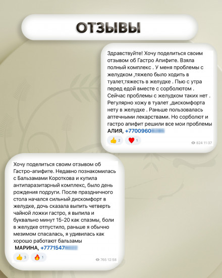 Медовый бальзам «Гастро-апифит»