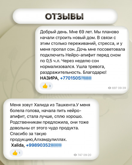 Медовый бальзам «Нейро-апифит»