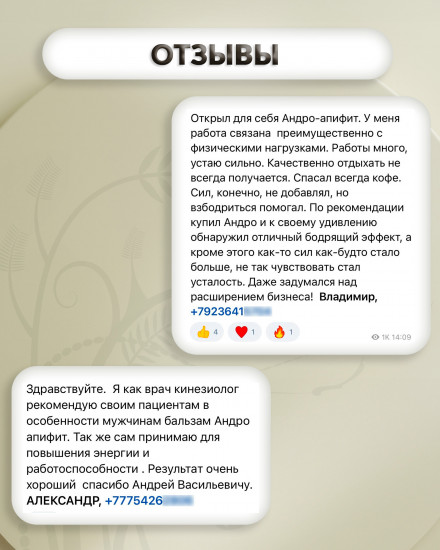 Медовый бальзам «Андро-апифит»