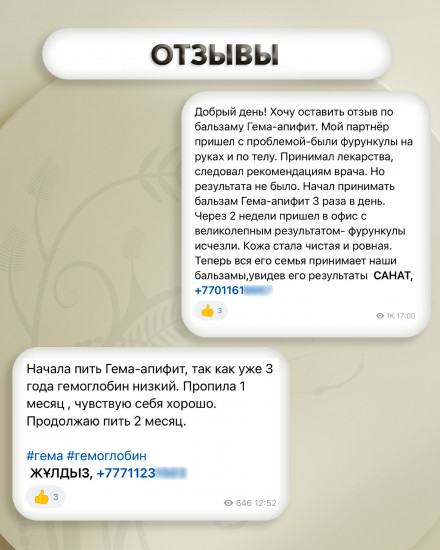 Медовый бальзам «Гема-апифит»