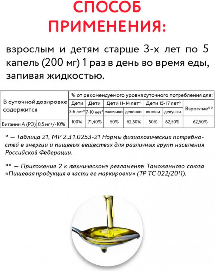 Витамин А «Ретинола пальмитат»
