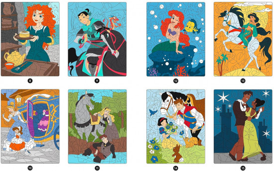 Раскраска по номерам «Coloriages magiques: Princesses»