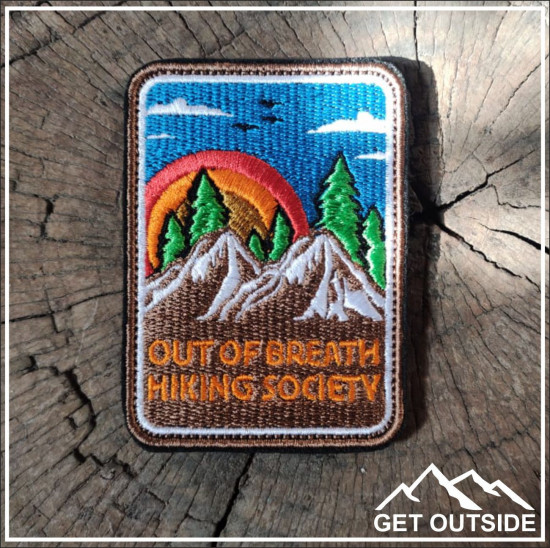 Шеврон «Out of breath hiking society. Там, где захватывает дух»