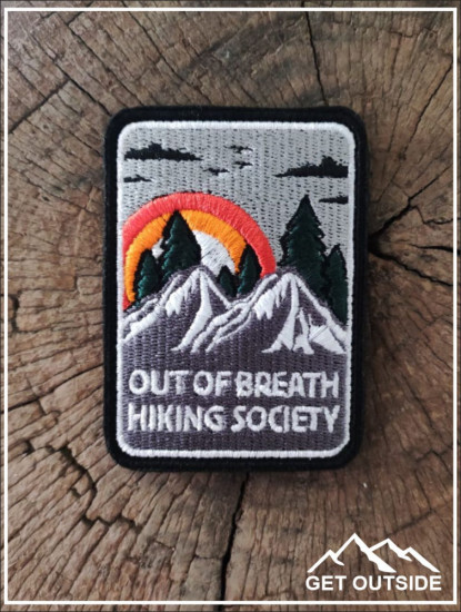 Шеврон «Out of breath hiking society. Там, где захватывает дух»