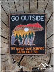 Шеврон «Go outside. The worst case scenario a bear kills you» - Фото 1