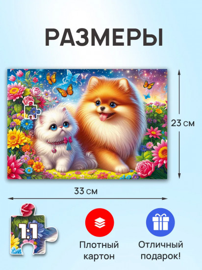 Пазл «Друзья в волшебном саду»