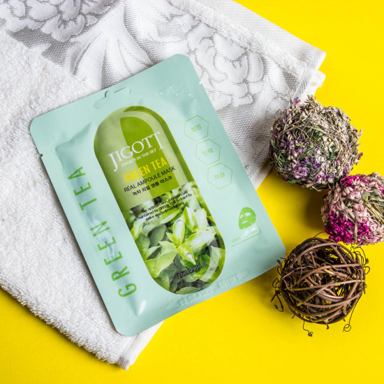 Набор тканевых масок «Green Tea Real Ampoule Mask»