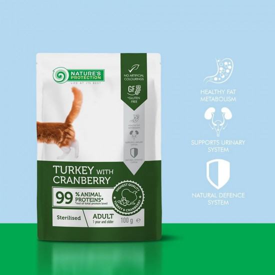 Корм для взрослых стерилизованных кошек с индейкой и клюквой «Sterilised Cats with Turkey and Cranberry»