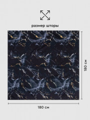 Штора для ванной «Marble black+gold» - Фото 4
