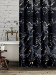Штора для ванной «Marble black+gold» - Фото 7