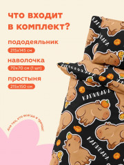 Комплект постельного белья «Funny capybara» - Фото 1