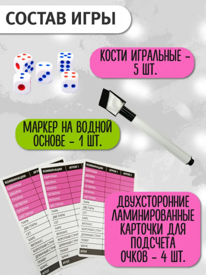 Игра настольная «Покер на костях»