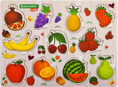 Рамка-вкладыш деревянная развивающая «Фрукты и ягоды» - Фото 7