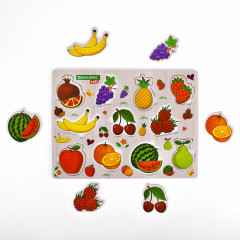 Рамка-вкладыш деревянная развивающая «Фрукты и ягоды» - Фото 8