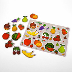 Рамка-вкладыш деревянная развивающая «Фрукты и ягоды» - Фото 9