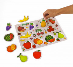 Рамка-вкладыш деревянная развивающая «Фрукты и ягоды» - Фото 10