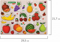 Рамка-вкладыш деревянная развивающая «Фрукты и ягоды» - Фото 11