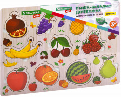 Рамка-вкладыш деревянная развивающая «Фрукты и ягоды» - Фото 13