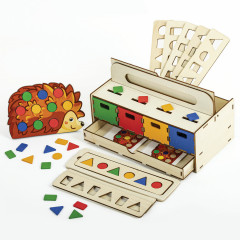 Сортер деревянный развивающий 4 в 1 «Волшебный сундучок» - Фото 9