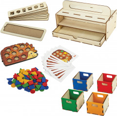 Сортер деревянный развивающий 4 в 1 «Волшебный сундучок» - Фото 10