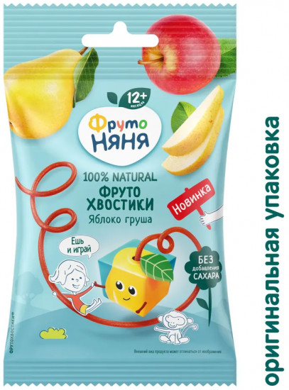 Кусочки фруктовые с яблоком и грушей «ФрутоХвостики»