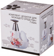 Дозатор для моющего средства с губкой «Корейская роза» - Фото 1