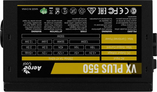 Блок питания VX PLUS Stealth 550 ACPN-VS55NEY.12