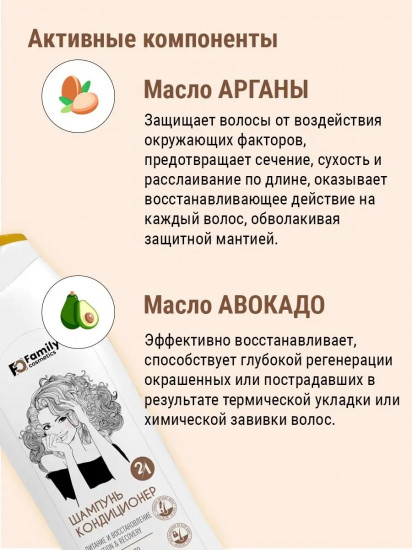 Шампунь-кондиционер для всех типов волос «Питание и восстановление»
