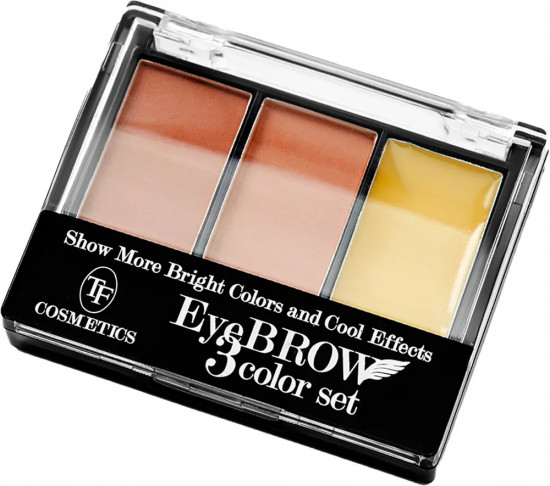 Набор теней для коррекции бровей с закрепляющим воском «Eyebrow 3 Color Set», оттенок 102 Блонд