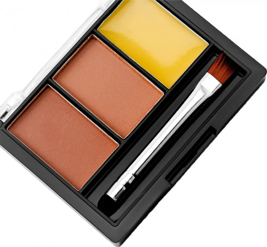 Набор теней для коррекции бровей с закрепляющим воском «Eyebrow 3 Color Set», оттенок 102 Блонд