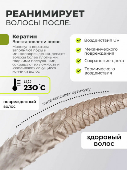 SOS-спрей для волос с маслом мурумуру и экстрактом розмарина «Кератиновый комплекс. Термозащита и ламинирование»