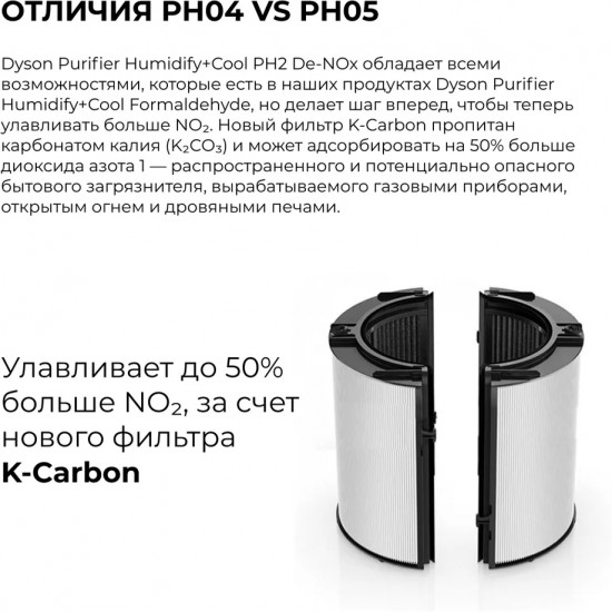 Увлажнитель-очиститель воздуха Dyson PH2 De-NOx PH05