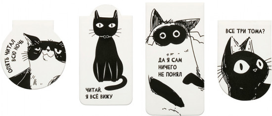 Набор закладок для книг магнитных «Meme cat»