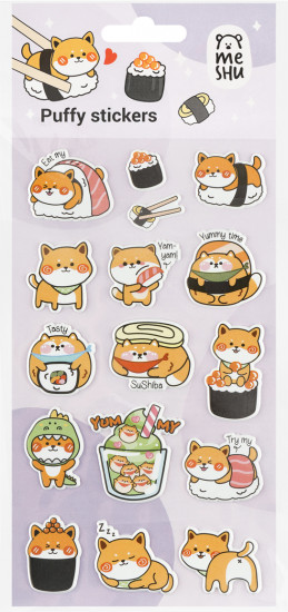 Наклейки объемные многоразовые «Shiba Inu»