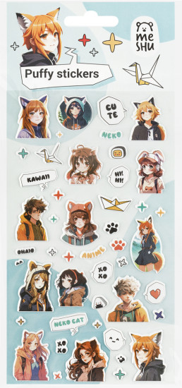 Наклейки объемные многоразовые «Neko»