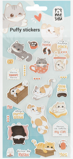 Наклейки объемные многоразовые «Funny kitty»