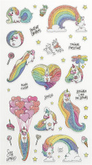 Наклейки объемные многоразовые с блёстками «Rainbow unicorn» - Фото 2