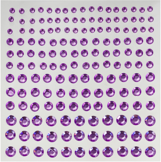 Наклейки-стразы для творчества и макияжа «Purple drops»