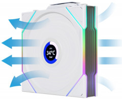 Вентилятор для корпуса Uni Fan TL Wireless LCD 120 ARGB Reverse Blade 12RTLLCD1W1W - Фото 6