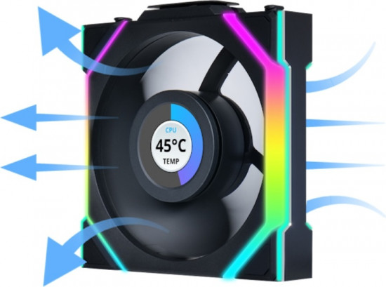Вентилятор для корпуса Uni Fan SL Wireless LCD 120 Reverse Blade, G99.12RSLLCD1W1B.00