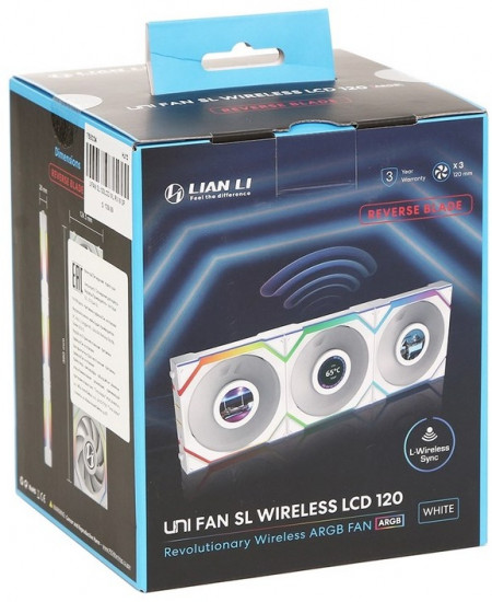 Вентилятор для корпуса Uni Fan SL Wireless LCD 120 ARGB Reverse Blade 12RSLLCD1W3W