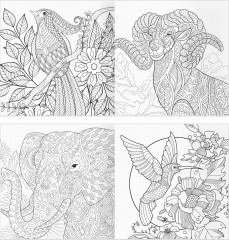 Раскраска для взрослых «Антистресс-терапия. Животные» - Фото 5