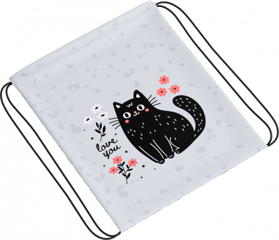 Мешок для обуви «Black Cat with Flowers»
