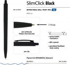 Ручкa шариковая автоматическая «SlimClick. Black» - Фото 6