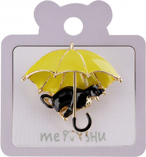 Брошь «Cat and umbrella»